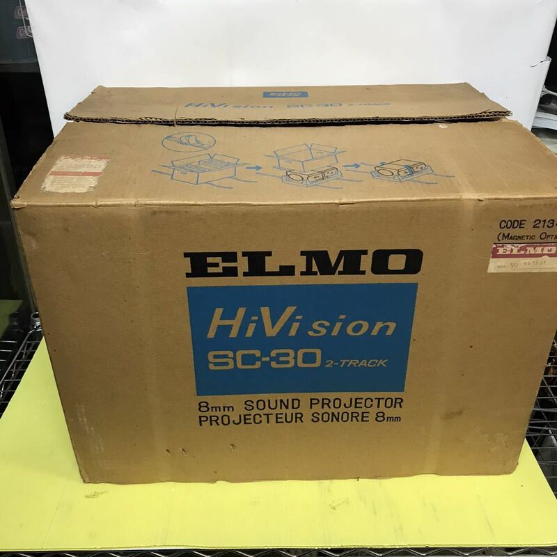 ELMO 8ミリ映写機 HiVi sion SC-30 2-TRACK 箱付き 動作未確認 エルモ 昭和レトロ アンティーク 当時物