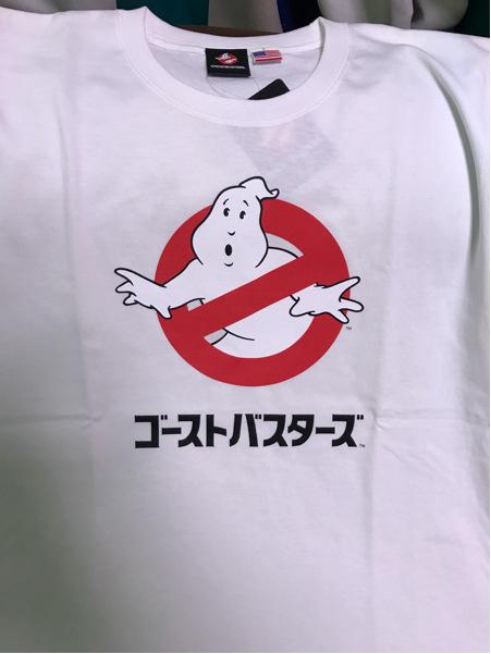 新品 ゴーストバスターズ tシャツ ghost busters L 白 カタカナ ロゴ 映画 80s