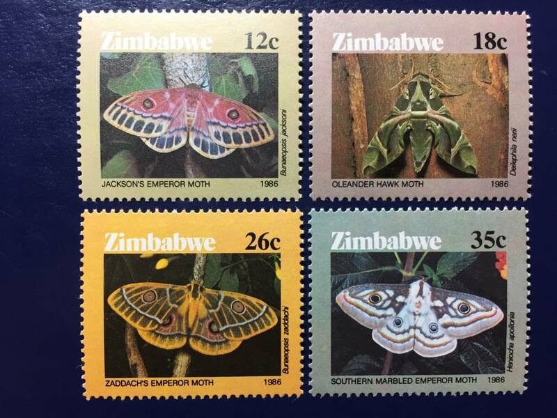ジンバブエ 1986年発行 蛾 昆虫 切手 未使用 NH