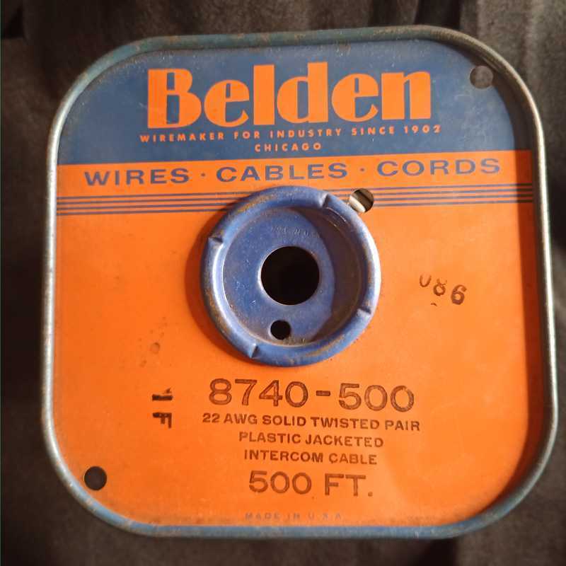 Belden 8740 単線　2芯ツイスト　切り売り1m〜22AWG 単線定格　300V