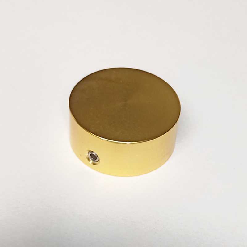 アルミニウム製 フットスイッチ ハット　黄色　ほぼ金色 / Footswitch Hat Yellow 23x10mm