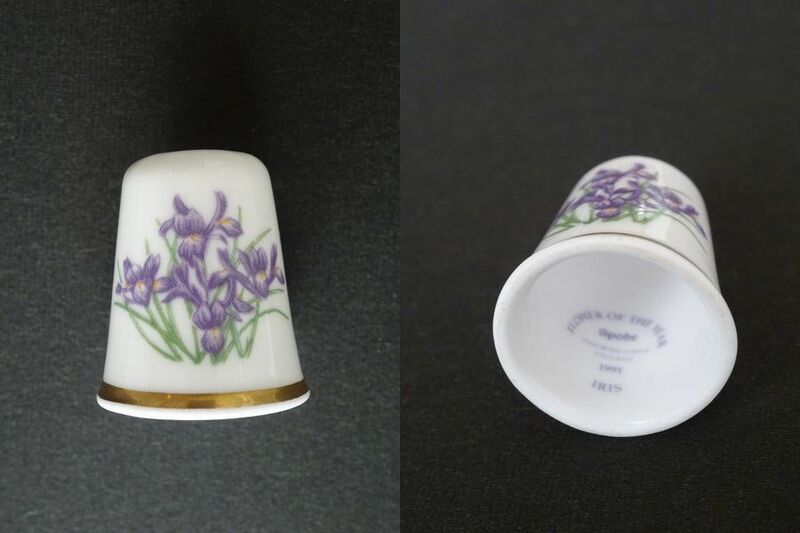 コレクターズアイテム 指ぬき 指貫 シンブル スポード SPODE アイリス Iris The Flower of the Year フラワー オブ ザ イヤー 