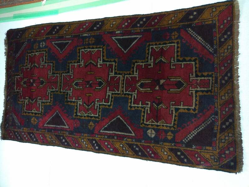 手織りウール 絨毯 194×105cm 展示品 