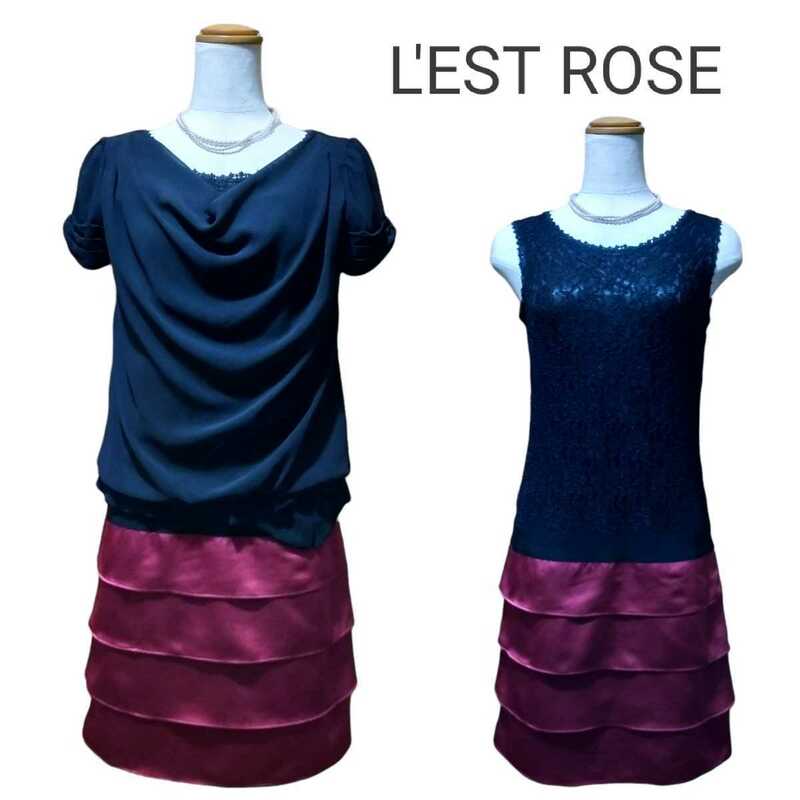 美品 トップス&ワンピースセットアップ レストローズ L'EST ROSE セットドレス