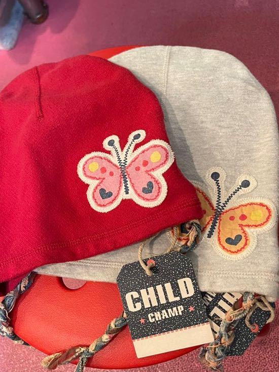 アウトレットセール　CHILDCHAMP 三つ編み付きワッチキャップ　48〜52センチ　グレー