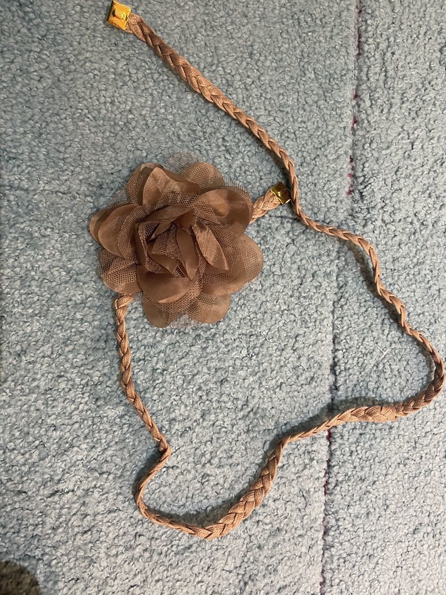 コサージュ付きひもベルト　90センチ