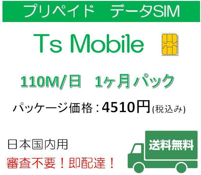 ドコモ 格安SIM プリペイドsim 高速データ容量110M/日1ヶ月プラン(Docomo 格安SIM 1ヶ月パック)