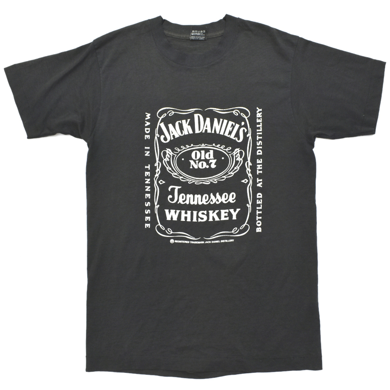 90s usa vintage Jack Daniel's ジャックダニエル Tシャツ 墨黒 size.M ウィスキー 酒 企業