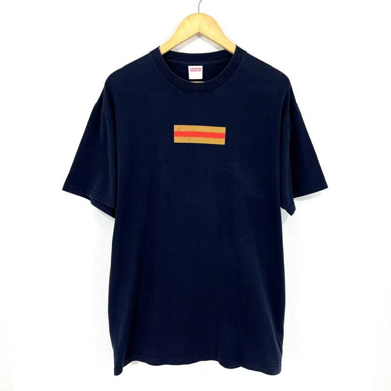 SUPREME gucci box logo Tee L シュプリーム ボックスロゴ 半袖 Tシャツ 紺 ネイビー グッチカラー 初期 つるタグ