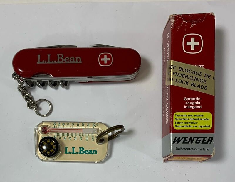 L.L.Bean ×WENGERマルチツールナイフ& L.L.Beanルーマゲージサーモコンパスジッパーセット　80's