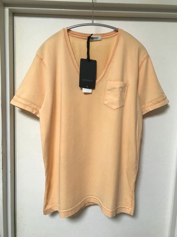 ◆【未使用】Safari Lounge サファリラウンジ / CROSSLEY クロスリー/【限定商品】VネックTシャツ/ ORANGE M size イタリア製