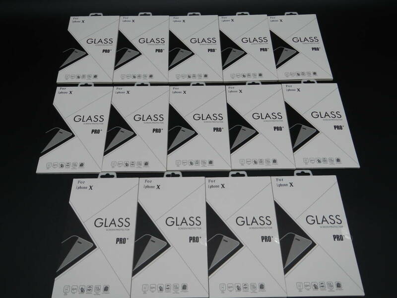【大量】GLASS　SCREEN PROTECTOR　For アイフォン iPhoneX　PRO+　大量14枚
