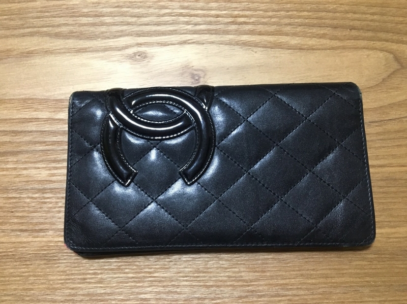 正規品 CHANEL 長財布 ブラック×ピンク イタリア製 シャネル 黒