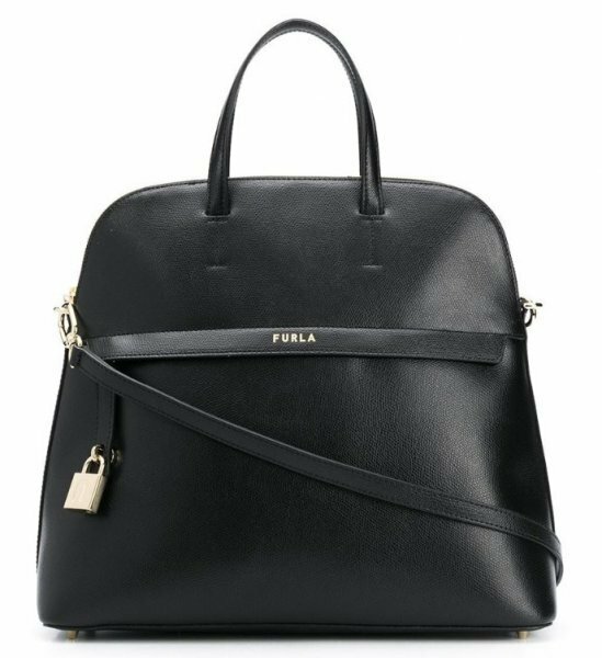 新品 FURLA フルラ★ パイパー ハンドバッグ ショルダー ブラック 黒　レザー【送料無料】