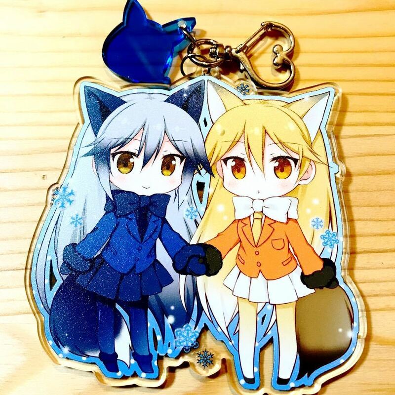 【送料無料】 けものフレンズ けもフレ キタキツネ & ギンギツネ　ジャンボ アクリル キーホルダー