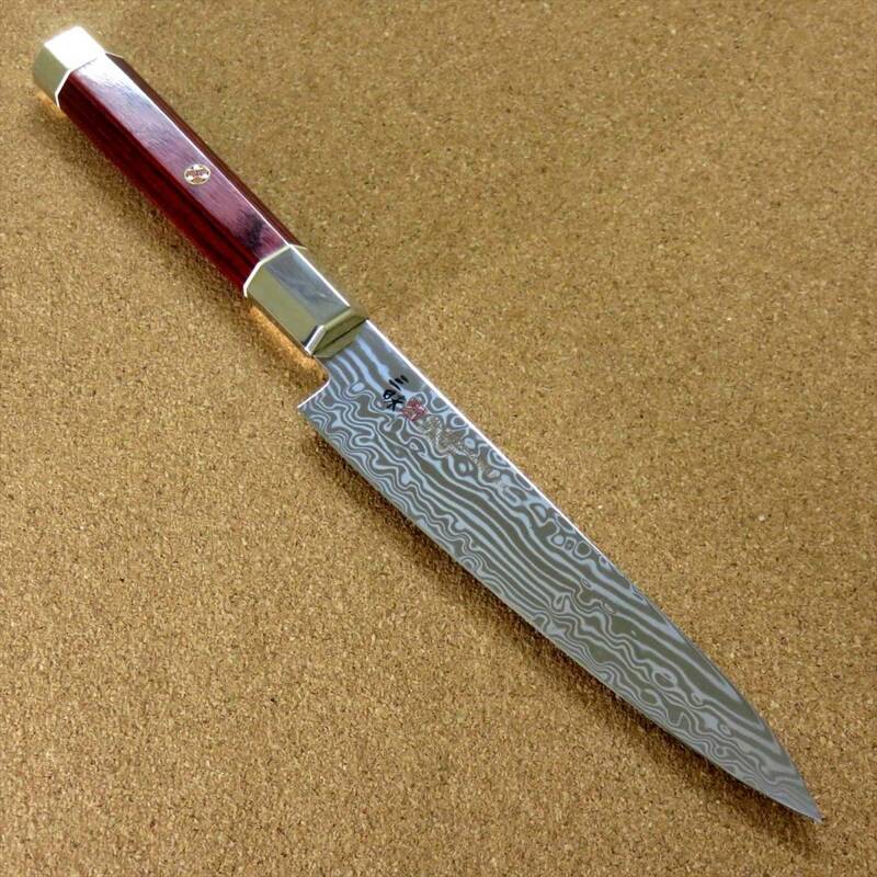 関の刃物 ペティナイフ 15cm (150mm) 三昧 荒波 VG-10 VG-2 コアレス鋼ステンレス 赤合板 果物包丁 皮むき 野菜 小型両刃ナイフ 国産日本製