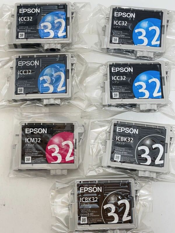 Y045 新品未使用　エプソン EPSON 純正 インク カートリッジ　ICBK32 ICC32 ICM32 3色7個セット