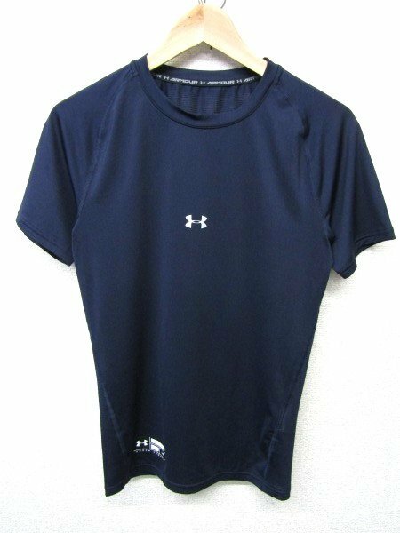 V1110：UNDER ARMOUR heatgear COMPRESSION アンダーアーマー 半袖Tシャツ/紺/LG 半袖カットソー 半袖シャツ スポーツウェア：35