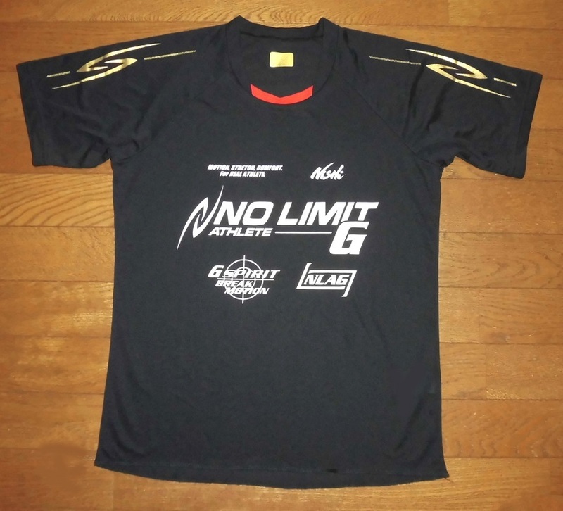 Nishi NO LIMIT ATHLETE G ニシ 半袖 ドライ Tシャツ トレーニングシャツ BLK S 使用僅 美品/トラックランニング陸上マラソンジョギング