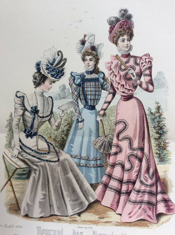 1898年、ファッション:プレート。美品、額装。