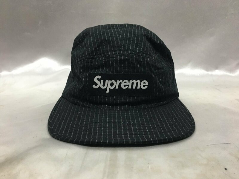 SUPREME 17FW シュプリーム Overdyed Ripstop Camp Cap ストライプ柄キャンプキャップ