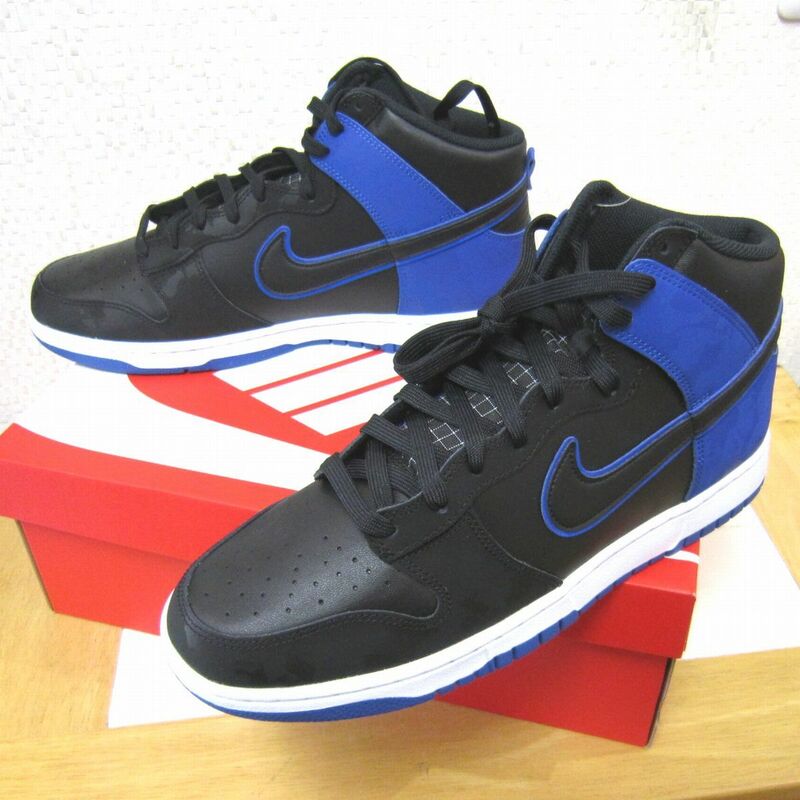 新品/箱・紙タグ付　ナイキ ダンクハイ レトロ「ブルーカモ」(DD3359 001) 黒青 30cm US12　　　NIKE DUNK HI RETRO SE　2021年製　pg2207