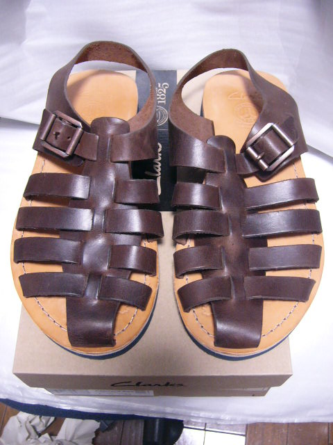 ★新品同様★ クラークス/Clarks Pennard Sea 革サンダル UK7G