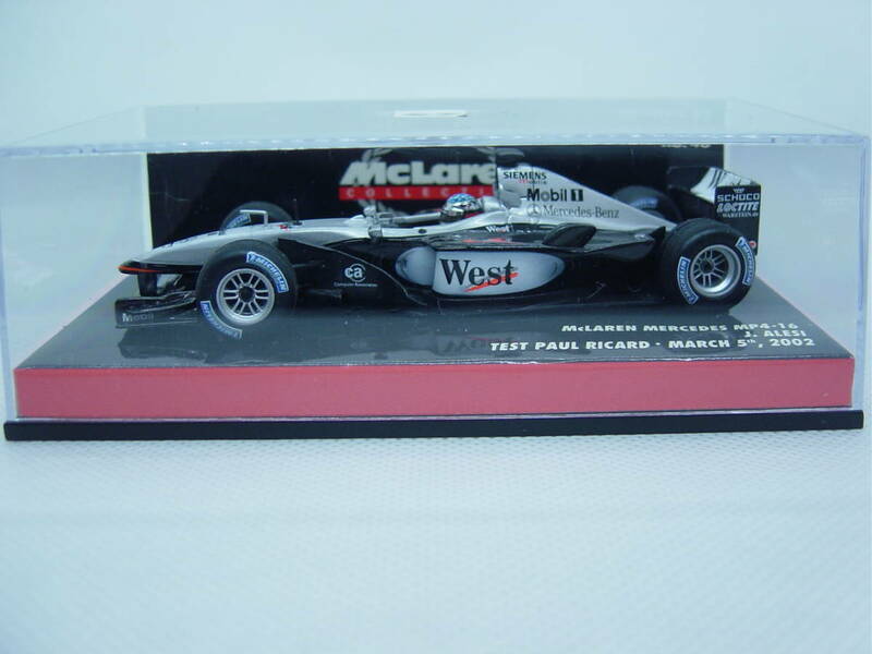 送料300円～ MINICHAMPS 1/43 Mclaren MP4-16 TEST PAUL RICARD 2002 J.ALESI マクラーレン ジャン・アレジ タバコデカール West仕様