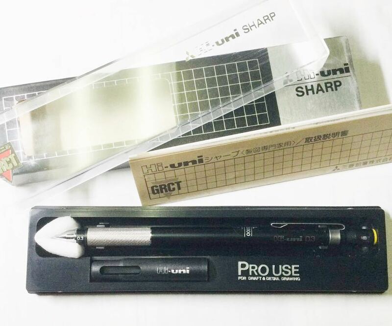 貴重　三菱鉛筆　Hi uni Pro USE 3 2050 ハイユニ　プロユース　0.3mm 黒軸　製図用　シャープペン　取説付き　　昭和レトロ