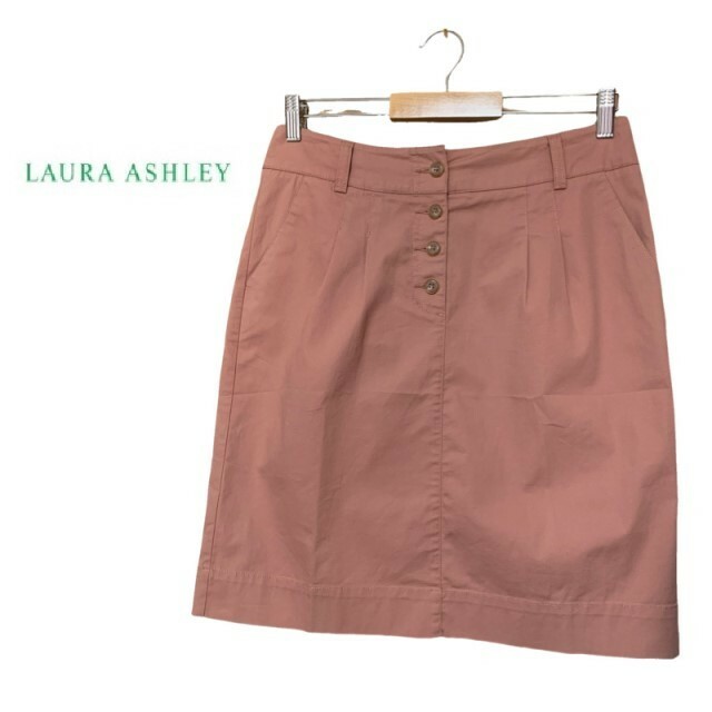 LAURA ASHLEY【ローラアシュレイ】くすみピンク コットン スカート 11号