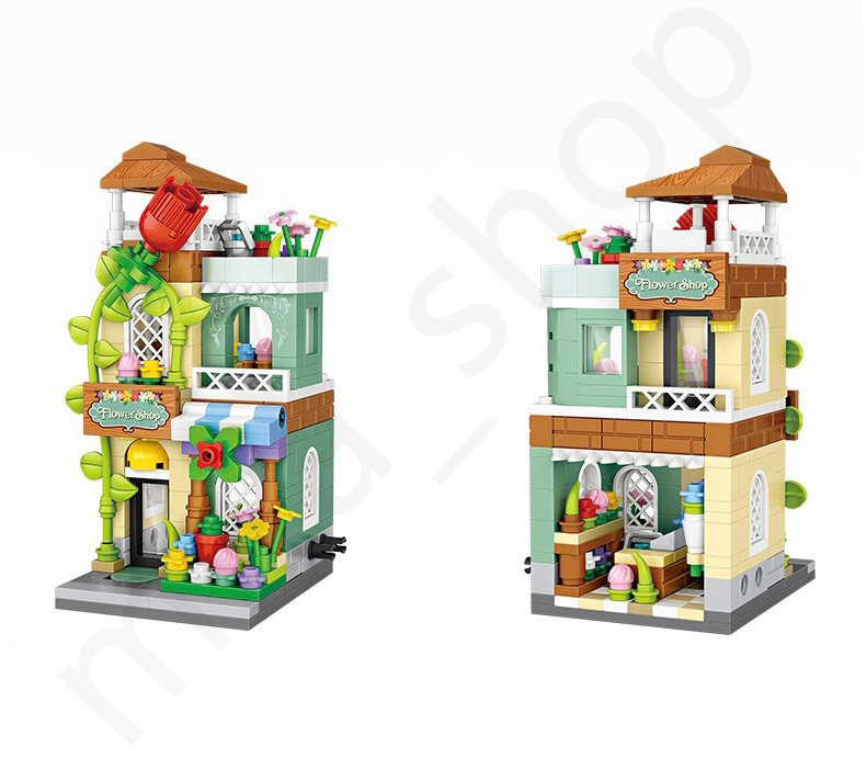 レゴ LEGO 互換 不可 LOZ ブロック 積木 花屋 商店街 玩具 組立 手作り 知育 親子交流 面白い 可愛い