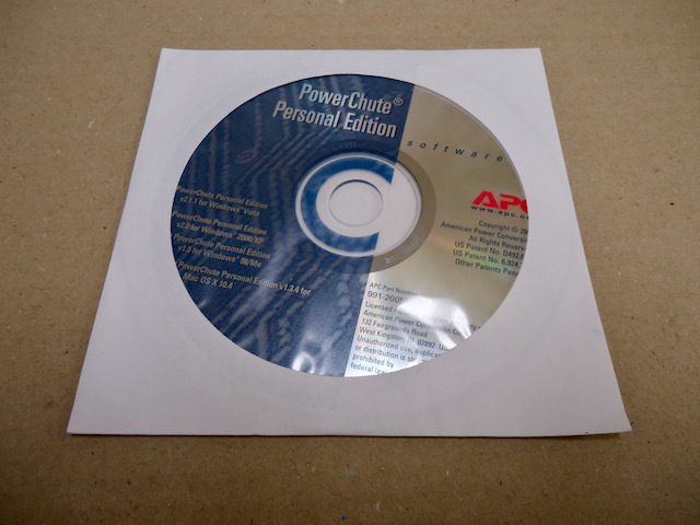 PowerChute Personal Edion APC ソフトウエア v2.0 for Windows 2000/XP v1.5 for Windows 98/Me v1.3.3 for Mac OS 10.3.9/10.4.1
