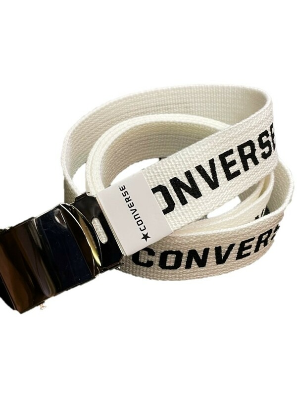 コンバース　CONVERSE　生地バックルベルト　ホワイト　30ｍｍ