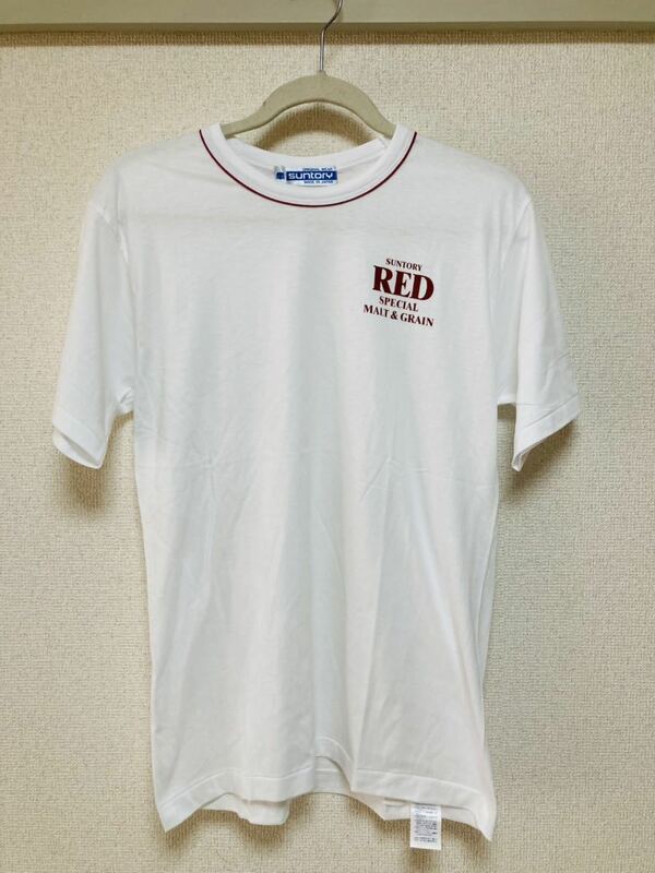 新品未使用品 サントリー SUNTORY 80s 日本製 RED レッド ウイスキー 半袖Tシャツ メンズ 白