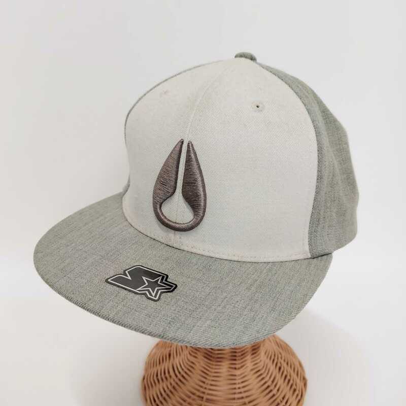 STARTER スターター ニクソンロゴマーク 肉厚刺繍キャップ 帽子 CAP グレー フリーサイズ