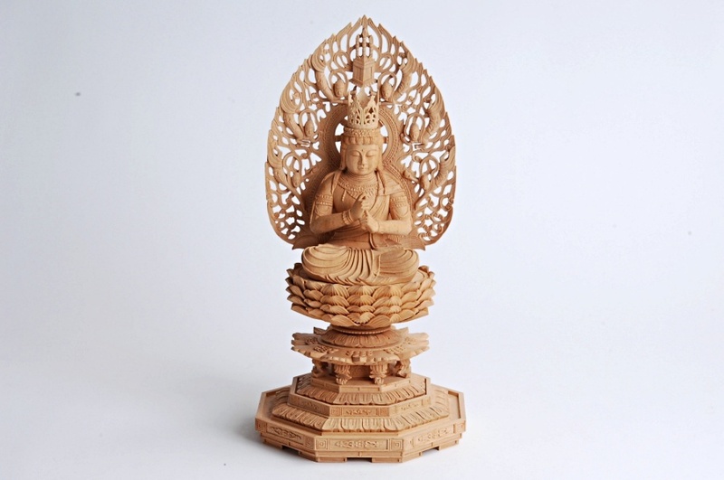 BB12031-7木彫　大日如来坐像　１３ｃｍ（全高３１ｃｍ）　仏像　仏教美術
