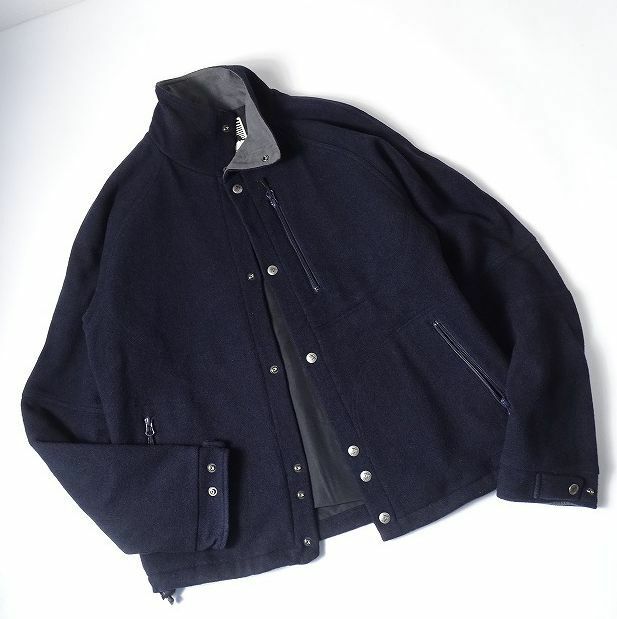 MT.RAINIER DESIGN マウントレーニアデザイン ウールジャケット ブルゾン スナップボタン ラグラン スタジャン 聖林公司 (L) 黒 ●S-672