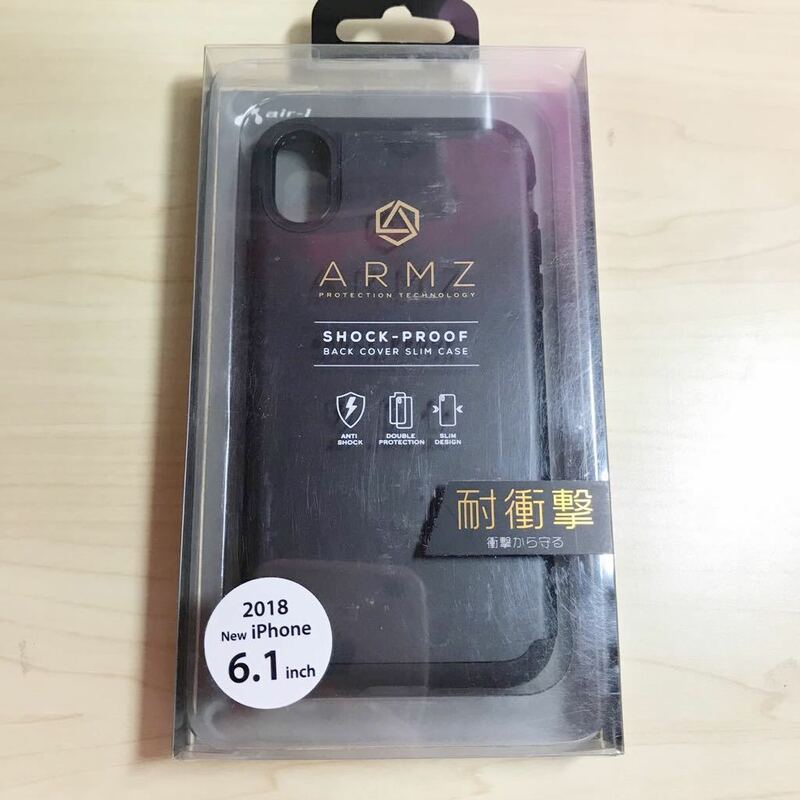 ARMZ SHOCK-PROOF iPhoneケース　カバー　6.1インチ　耐衝撃　エアージェイ　air-J ポリカートボネート　TPU スリムバックカバーケース　黒