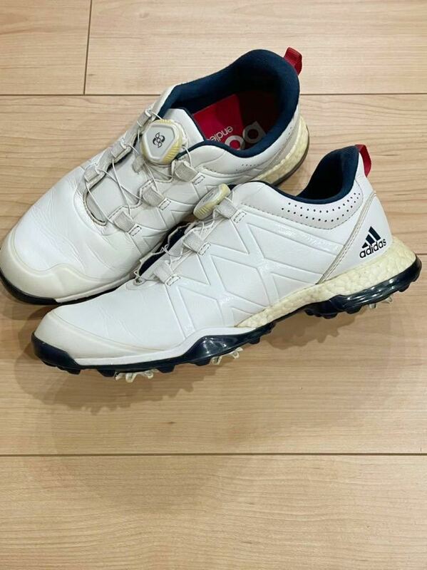 人気！ adidas GOLF アディダス ゴルフ アディパワー ブースト boa ボア ゴルフシューズ ホワイト系 23.5㎝ レディース ゴルフ ○ 新規×