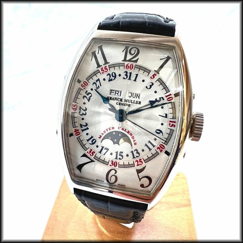 ◆フランクミュラー◆メンズ腕時計 マスターカレンダー 5850 MC L ムーンフェイズ K18WG無垢 自動巻き 中古難あり