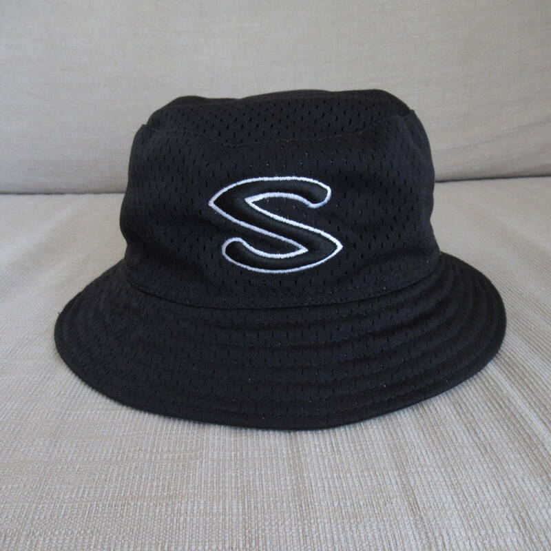 ★即決送込★激レア 90s OLD STUSSY HAT バケットハット ステューシー オールド 黒 帽子 cap skate surf oldstussy 黒 black リバーシブル