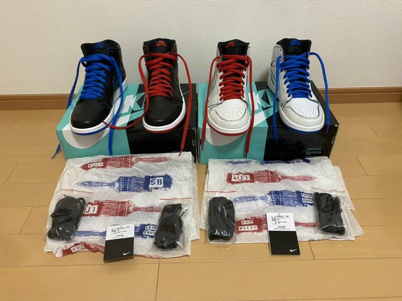 ナイキ NIKE SB JORDAN 1 SB QS LANCE MOUNTAIN 653532-100 white/white 653532-002 black/black DEADSTOCK２足セット