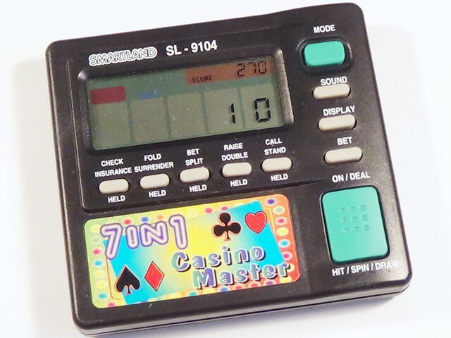 レア 珍しい携帯ギャンブルゲーム SMARTLAND カジノマスター 7IN1 SL-9104 LSI LCD カジノ トランプ カード スロット ポーカー 7ゲーム