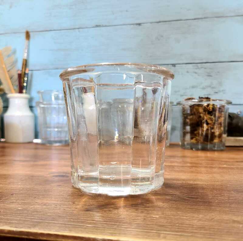 フランスアンティーク ガラス瓶 ジャムポット コンフィチュールポット アロマ カフェ インテリア ブロカント ヴァセリンガラス製 A3