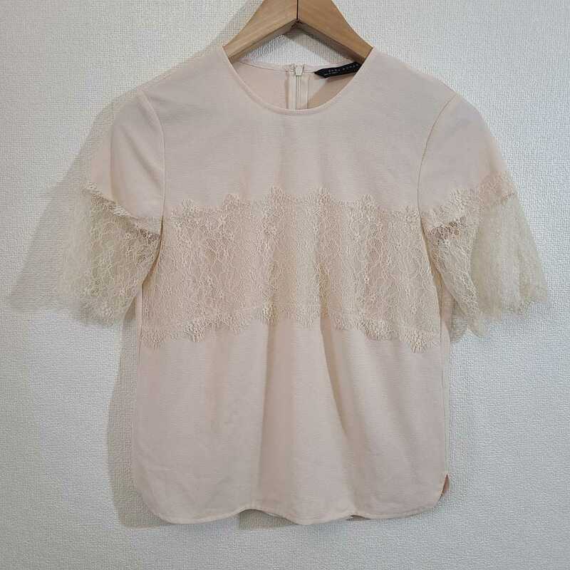 ☆ZARA/ザラ/レディース/EUR XS/半袖/トップス/オフホワイト/レース