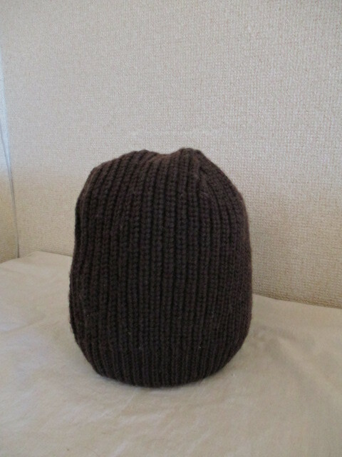 ブラウンバルーン型ニット帽（USED）90717