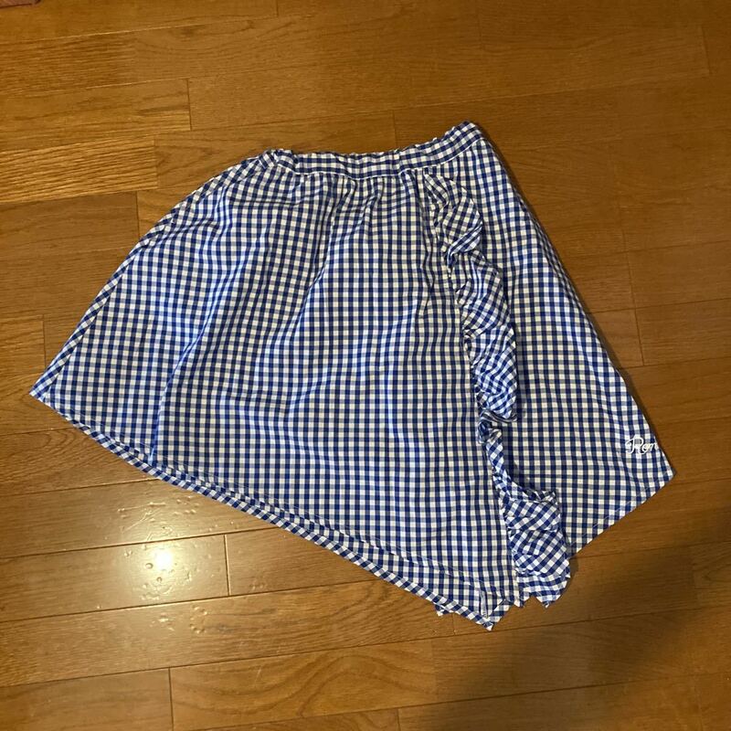 RONY 女の子　145 ブルー×白色チェック　アシメ方スカート　美品　ファッション　ブランド　ボトムス