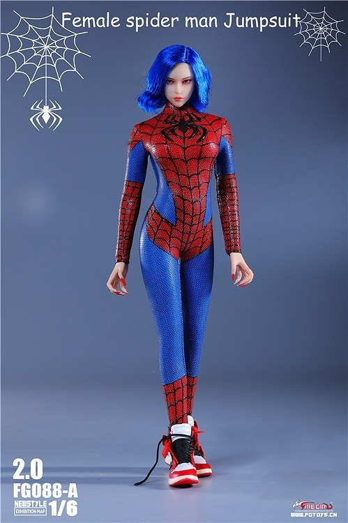 スパイダー ガール 女性用 ボディスーツ Female Spider Jumpsuit 1/6 スケール アクションフィギュア用 TBLeague Fire Girl Toys