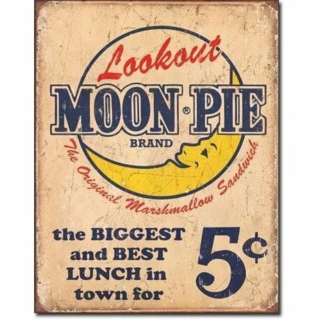 ブリキ看板/ Moon Pie - Best lunch 1801 ティンサインプレート サインボード アメリカン雑貨 エンボス看板 ドイツ製 インテリア ショップ