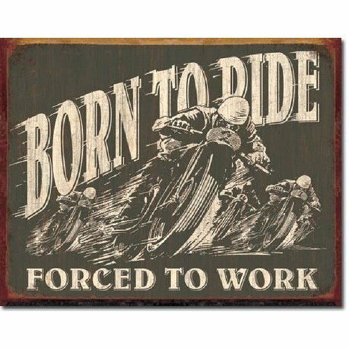 ブリキ看板/ Born to Ride 1885 ティンサインプレート ティンサインボード エンボス看板 アメリカン雑貨 インテリア雑貨 ショップ 店舗